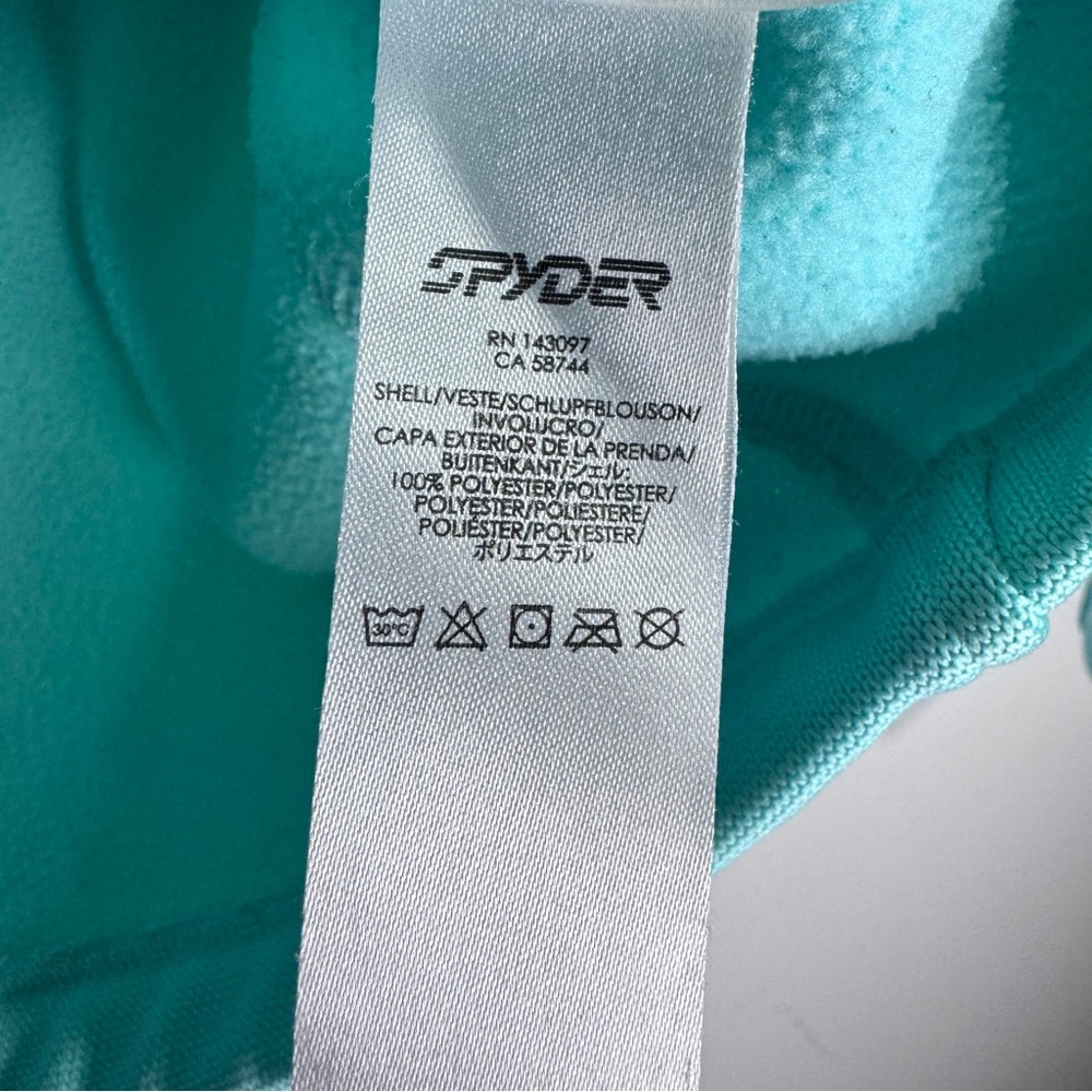 Spyder Core Sweater Fleece Jacket Medium Aqua Full Zip Performance - Picture 6 of 8